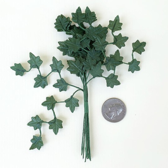 12 Dark Green Mini Ivy Zig Zag Branches ~ 5-1/2" Long